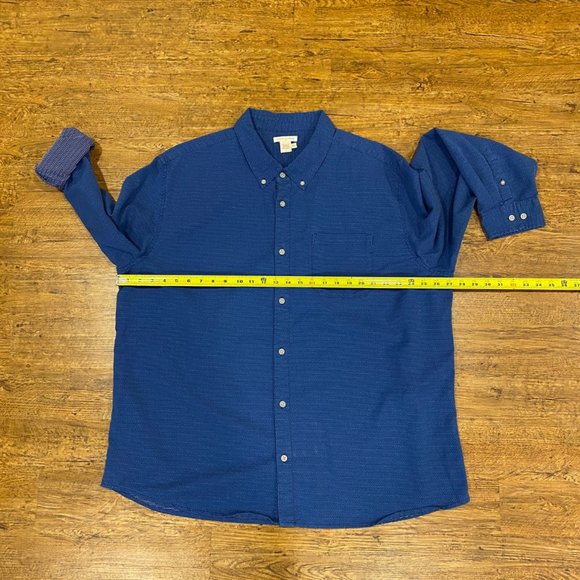 Carbon 2 Cobalt Blue Colorful Polka Dot Pointillism Button Down Shirt Men's 2XL - Picture 10 of 11